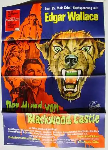 Neu : Versandkosten ab Euro 6,00  /  Plakat : Der Hund v. Blackwood Castle () Edgar Wallace. Original-FILMPLAKAT