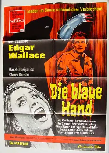 Plakat. Die blaue Hand (0320264) Edgar Wallace. Original-FILMPLAKAT