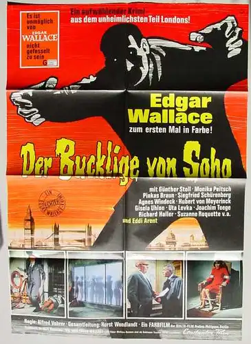 Plakat. Der Bucklige v. Soho (0320269) Edgar Wallace. Original-FILMPLAKAT