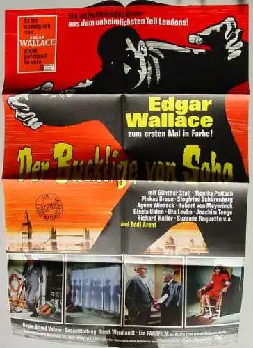 Neu : Versandkosten ab Euro 6,00  /  Plakat. Der Bucklige v. Soho () Edgar Wallace. Original-FILMPLAKAT