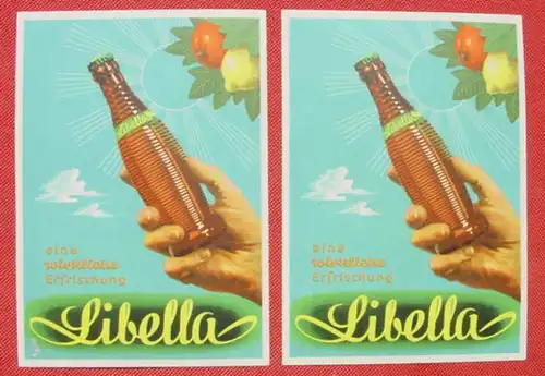 (1049512) Libella Reklame-Postkarten, 2 Stück, um 1964, siehe bitte Beschreibung u. Bilder