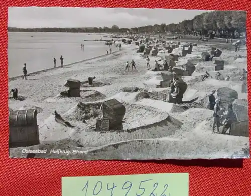 () Ostseebad Haffkrug - Strand. Foto-Ansichtskarte. Beschrieben u. postalisch gelaufen 1956