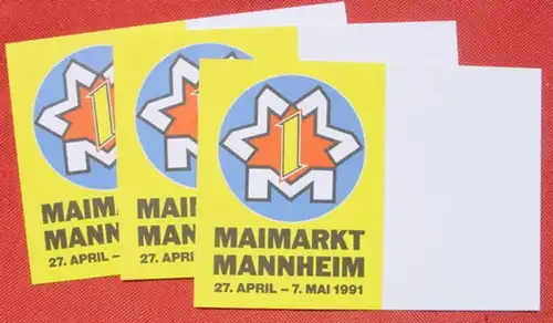 (1049531) Mannheim - Maimarkt 1991. Drei Werbekarten. Rückseiten blanko. Ansichtskarten-Format