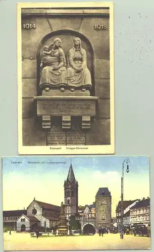 (intern : ) Eisenach. 2 Ansichtskarten. PLZ-Bereich pauschal 99817. Postalisch nicht gelaufen, um 1920 ?