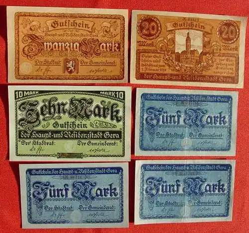 6 x Notgeld Gera 1918-1919 ()