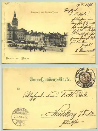 Brünn, CS, 1898 ()   Ansichtskarte. Heute : Tschechische Republik. Postalisch gelaufen 1898