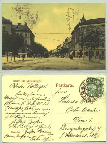 Brünn, CS, 1908 ()    Ansichtskarte. Heute : Tschechische Republik. Postalisch gelaufen 1908 ? Undeutlich