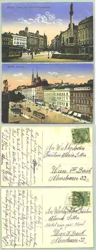 Brünn, CS, 2 x 1915 (1027017)  Ansichtskarte. Heute : Tschechische Republik. Postalisch gelaufen 1915 / 1 x nicht lesbar