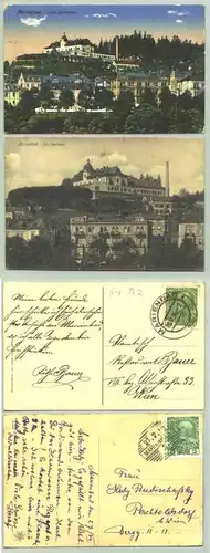 Marienbad ()  2 Ansichtskarten. 'Cafe Egerlaender'. Heute : Tschechische Republik. Postalisch gelaufen 1913-1914 ? / etwas undeutlich