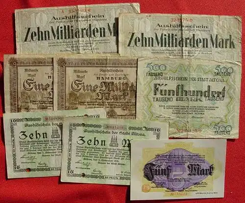 8 x Notgeld Hamb. u. Altona 1918-23 ()