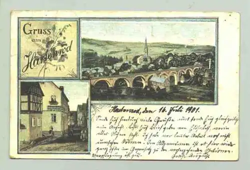 (intern : 35080-011) Ansichtskarte. Gruss aus Hartenrod. v. 1901