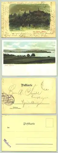 (1021684) 2 Ansichtskarten. Insel Mainau. PLZ-Bereich pauschal 78465. Eine AK postalisch gelaufen 1901, aber Marke geloest