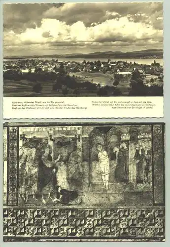 ()  2 Ansichtskarten mit Motiven von der Insel Reichenau. Eine AK postalisch gelaufen 1966. PLZ-Bereich pauschal 78479