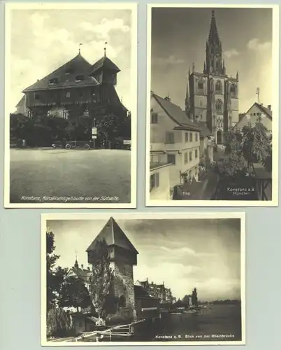 (1021685) 3 Ansichtskarten. Konstanz um 1935 ? Postalisch nicht gelaufen, Vermutlich um 1935 ? PLZ-Bereich pauschal 78465