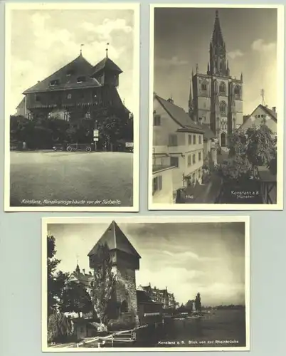 () 3 Ansichtskarten. Konstanz um 1935 ? Postalisch nicht gelaufen, Vermutlich um 1935 ? PLZ-Bereich pauschal 78465