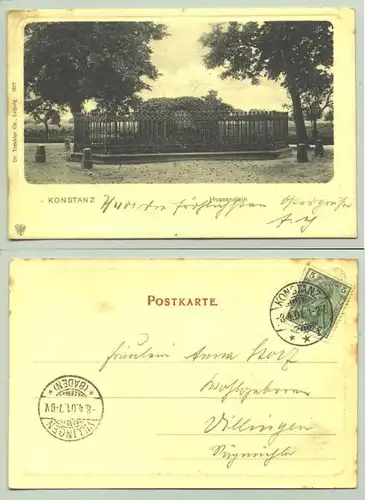 () Ansichtskarte. Konstanz 1901. Hussenstein. PLZ-Bereich pauschal 78465