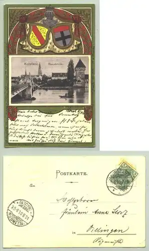 () Konstanz 1901. Praegedruck-Ansichtskarte