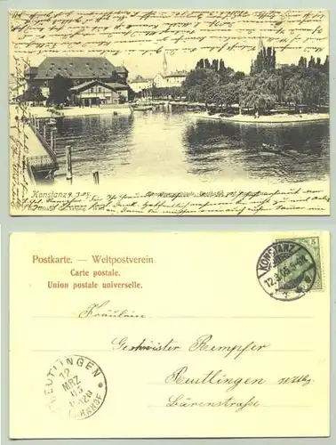 () Konstanz 1905 Ansichtskarte. PLZ-Bereich pauschal 78465