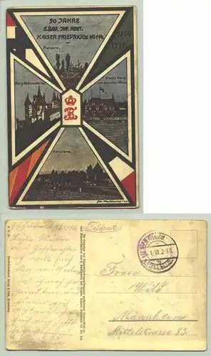 () Konstanz 1918. Ansichtskarte. "50 Jahre 6. Bad. Inf. Regt. Kaiser Friedrich III Nr. 114"