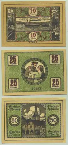 () Lünen. Drei Geldscheine / Notgeld / Gutschein v. 1918. Sehr guter Zustand