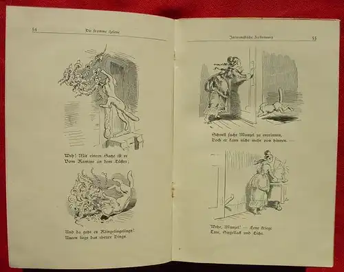 () Wilhelm Busch "Die fromme Helene". 276.-285. T., 114 Seiten, ca. 14 x 21 cm. Voll mit Zeichnungen u. lustigen Versen. Verlag Fr. Bassermann, Muenchen