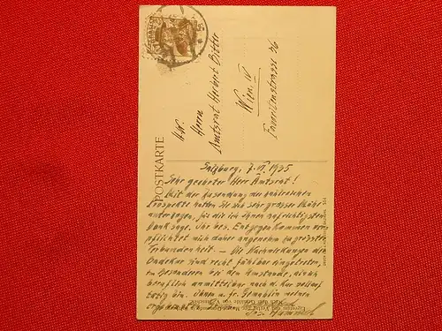 Autograph Kunst-AK 'J. Hummel' 1935 () Mehrfarbige Kuenstler-Ansichtskarte mit Bildnis 'J. Hummel' (Salzburg, 7. 6. 1935)