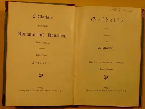 () "Goldelse" Roman der Reihe : E. Marlitt's gesammelte Romane u. Novellen. Leipzig um 1900