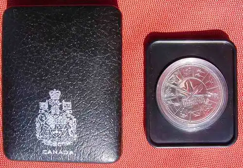 (1046472) Silbermuenze im Etui. Commonwealth Spiele Canada Edmonton 1978, siehe bitte Bilder