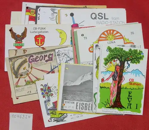 (1046824) CB-Funk-Karten, 43 x Postkarten,  mit Maengeln, gelocht # QSL