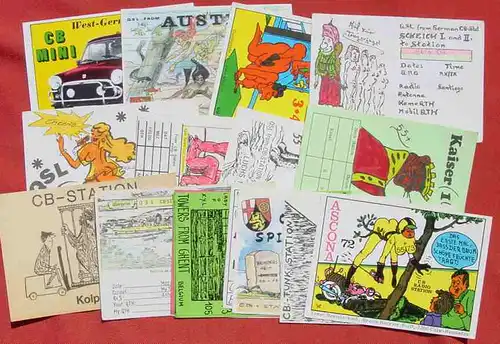 (1046826) CB-Funk-Karten, 18 x Postkarten mit huebschen Motiven, siehe bitte Bilder # QSL