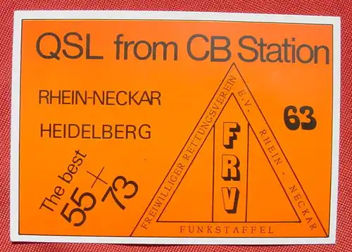 (1046829) CB-Station Postkarte Heidelberg Rhein-Neckar Funkstaffel # QSL # CB-Funk