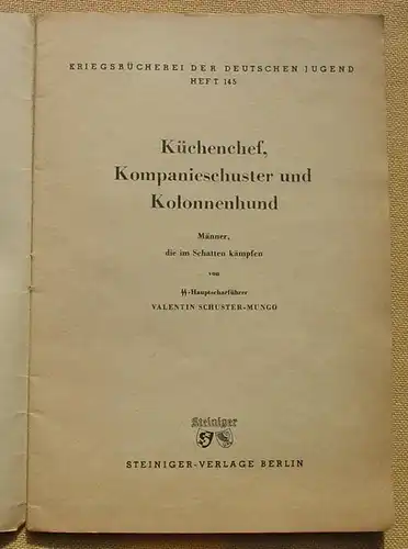 (1047102) Kriegsbücherei der deutschen Jugend. Nr. 145. Erzähl. v. XX-Hauptschar... Siehe bitte Beschreibung u. Bilder