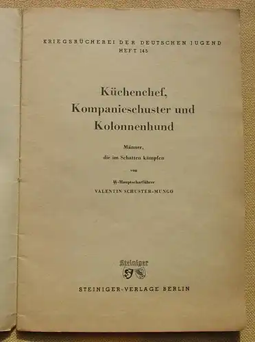 () Kriegsbücherei der deutschen Jugend. Nr. 145. Erzähl. v. XX-Hauptschar... Siehe bitte Beschreibung u. Bilder