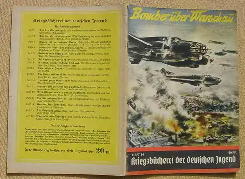 () Kriegsbücherei der deutschen Jugend. Nr. 14 „Bomber über Warschau“. Siehe bitte Beschreibung u. Bilder