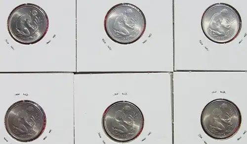 (1047192) Deutschland 10 x 50 Pfennig 1972-D, TOP Zustand, siehe bitte Bilder u. Beschreibung