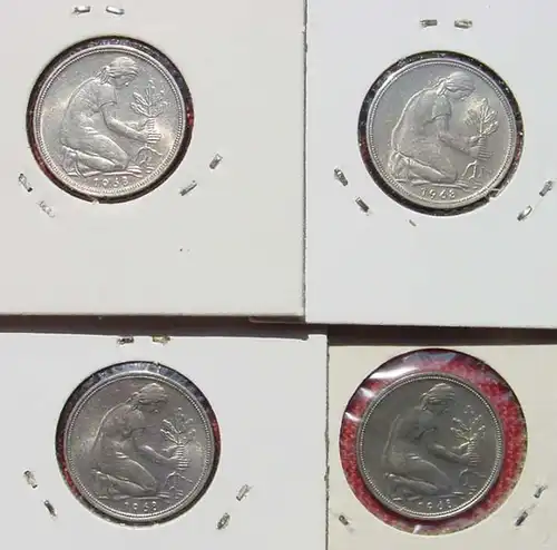 (1047202) Deutschland 4 x 50 Pfennig 1968-G, TOP Zustand, sehr gut erhalten, siehe bitte Bilder u. Beschreibung