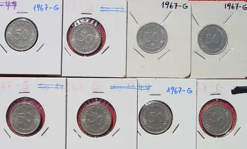 (1047205) Deutschland 24 x 50 Pfennig 1967-G, durchschnittlich guter Zustand, siehe bitte Bilder u. Beschreibung