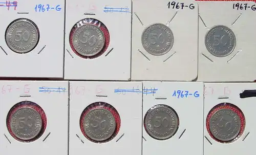 () Deutschland 24 x 50 Pfennig 1967-G, durchschnittlich guter Zustand, siehe bitte Bilder u. Beschreibung