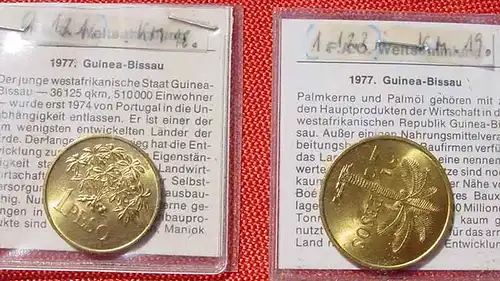 (1049183) Guinea-Bissau, 1 Peso u. 2,5 Peso 1977, absolut bankfrisch, siehe bitte Beschreibung u. Originalbilder