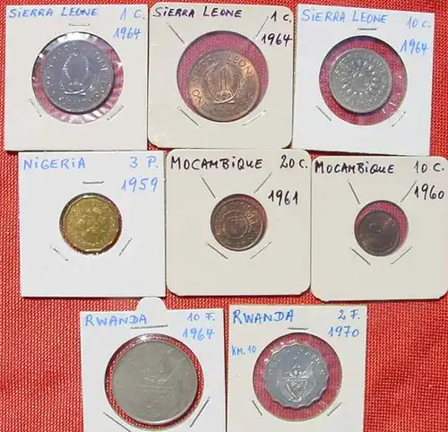 (1049184) Afrika 8 x div Münzen Doublettenbestand, siehe bitte Beschreibung u. Originalbilder