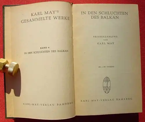 () Karl May, Band 4 "In den Schluchten des Balkan". Karl-May-Verlag Bamberg 1949