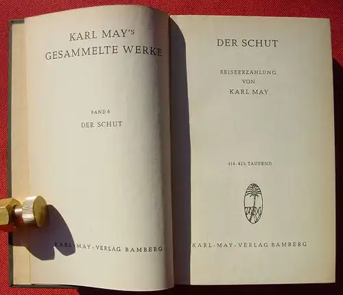 () Karl May, Band 6  "Der Schut". Karl-May-Verlag, 414. bis 423. Tausend, Bamberg 1952