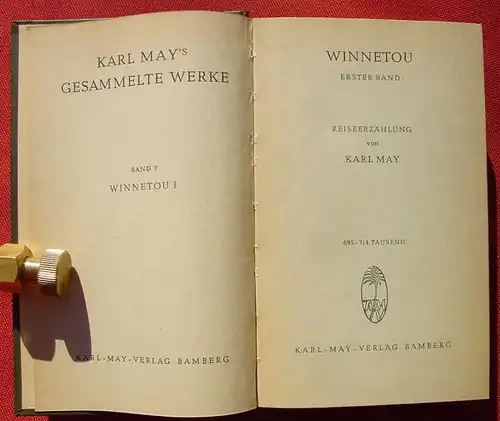 () Karl May, Band 7  "Winnetou". Erster Band. Karl-May-Verlag, 695. bis 714. Tausend, Bamberg 1951. Guter Zustand