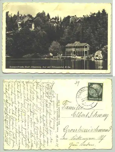 (1025910) Allentsteig / N-Oesterr. Ansichtskarte. Postalisch gelaufen 1939.  Gebrauchsspuren, Knicke