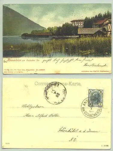 Österreich ()  Ansichtskarte. Annenheim am Ossiacher See. Postalisch gelaufen 1908