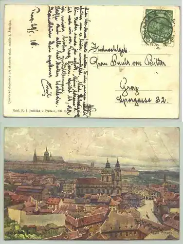 (1031652)  Ansichtskarte PRAHA / Prag. Autograph von Emil Fey, geb 23. 3. 1886 Wien, gest. 16. 3. 1938. Postalisch gelaufen 1916. Eckknicke