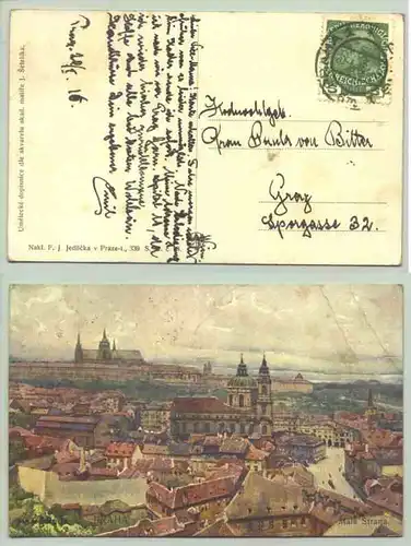 ()  Ansichtskarte PRAHA / Prag. Autograph von Emil Fey, geb 23. 3. 1886 Wien, gest. 16. 3. 1938. Postalisch gelaufen 1916. Eckknicke