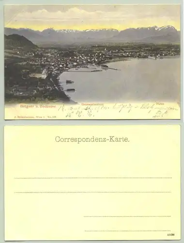 (1030057)  Huebsche, alte Ansichtskarte 'Bregenz am Bodensee'. Postalisch nicht gelaufen, beschrieben mit kleiner Notiz von 1904