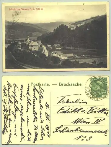 Feistritz () Ansichstkarte. Oesterreich. Postalisch gelaufen 1914