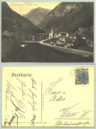 Franzenfeste (1030218) Ansichstkarte. Oesterreich - Tirol. Postalisch gelaufen, Datum nicht lesbar, um 1906 ?